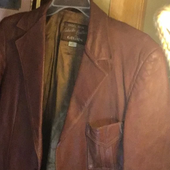 Men's Brown Leather Blazer by Angel Skin Leather by Grais